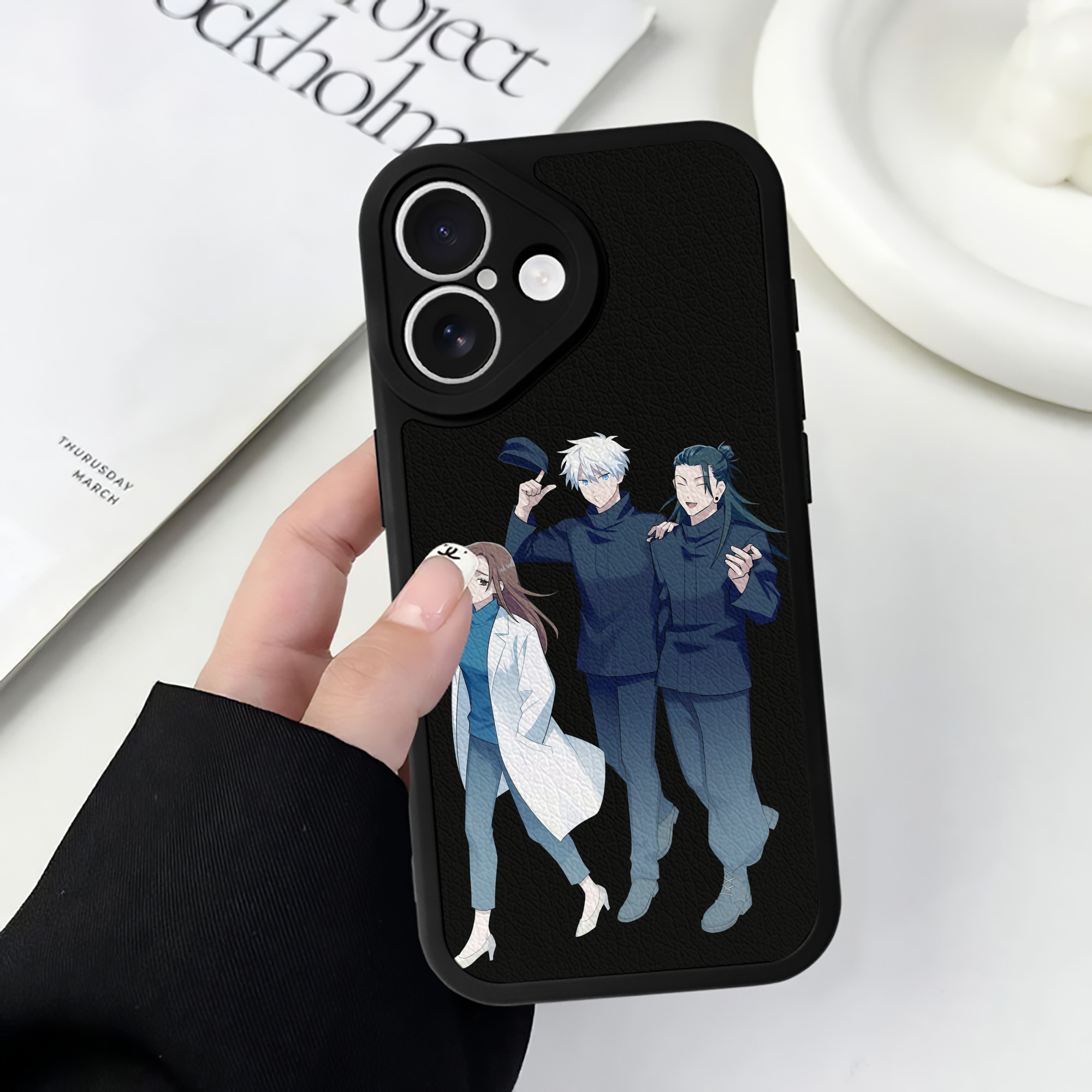 （画像用） 呪術廻戦 Jujutsu Kaisen 【iPhone 16シリーズ対応】シリコンスマホケース（レザー調） 材質：シリコン